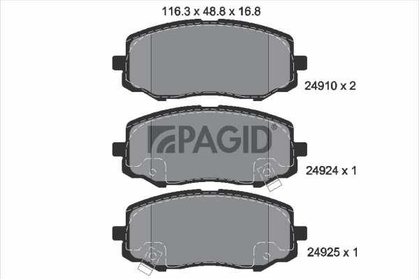 PAGID fékbetétkészlet, tárcsafék - T1907N - TothCarparts