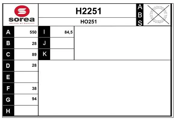 SNRA hajtótengely - H2251 - TothCarparts