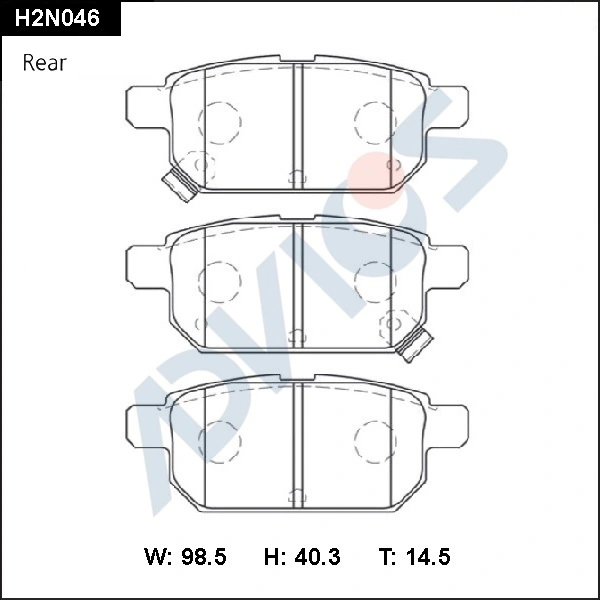 ADVICS fékbetétkészlet, tárcsafék - H2N046 - TothCarparts