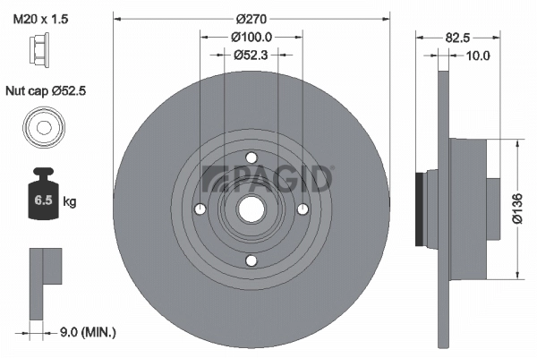 PAGID féktárcsa - 54545NC - TothCarparts