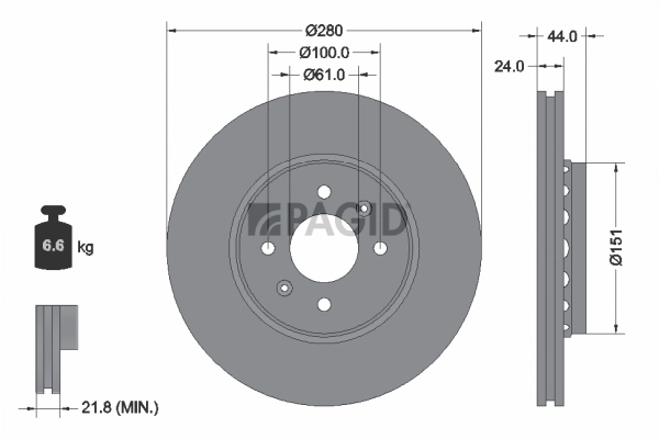 PAGID féktárcsa - 55546NC - TothCarparts