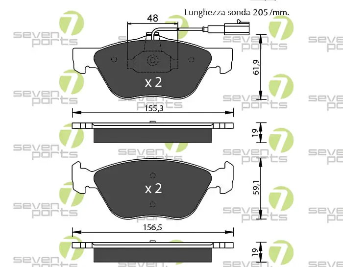 7 SEVEN PARTS fékbetétkészlet, tárcsafék - SVP17541 - TothCarparts