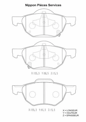 NPS fékbetétkészlet, tárcsafék - H360A07 - TothCarparts