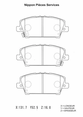 NPS fékbetétkészlet, tárcsafék - H360A09 - TothCarparts