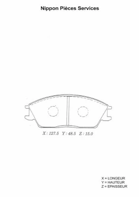 NPS fékbetétkészlet, tárcsafék - H360A20 - TothCarparts