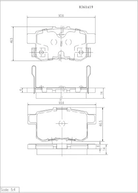 NPS fékbetétkészlet, tárcsafék - H361A19 - TothCarparts