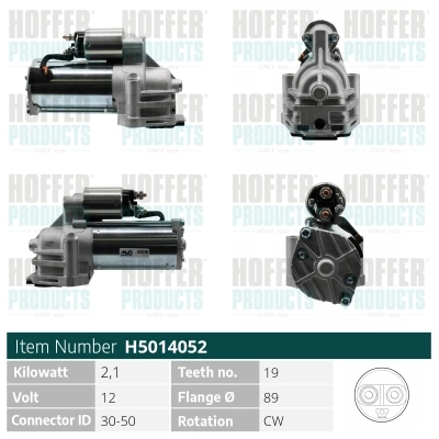 HOFFER önindító - H5014052 - TothCarparts