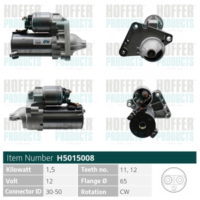 HOFFER önindító - H5015008 - TothCarparts
