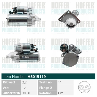 HOFFER önindító - H5015119 - TothCarparts