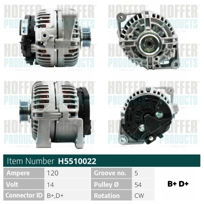 HOFFER generátor - H5510022 - TothCarparts