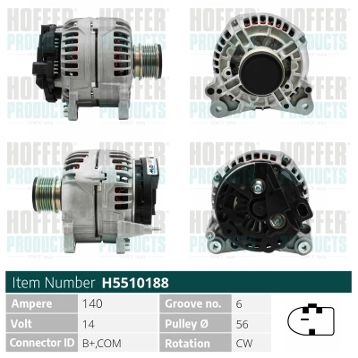 HOFFER generátor - H5510188 - TothCarparts