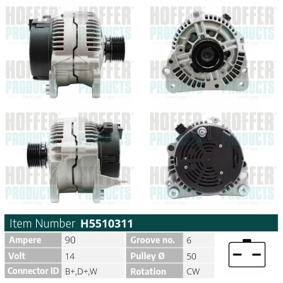 HOFFER generátor - H5510311 - TothCarparts