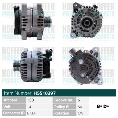 HOFFER generátor - H5510397 - TothCarparts
