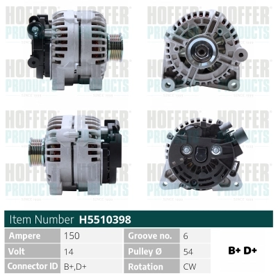 HOFFER generátor - H5510398 - TothCarparts