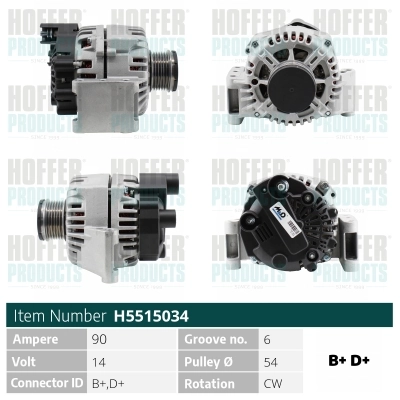HOFFER generátor - H5515034 - TothCarparts