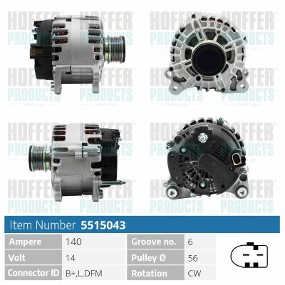 HOFFER generátor - H5515043 - TothCarparts