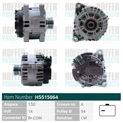 HOFFER generátor - H5515064 - TothCarparts
