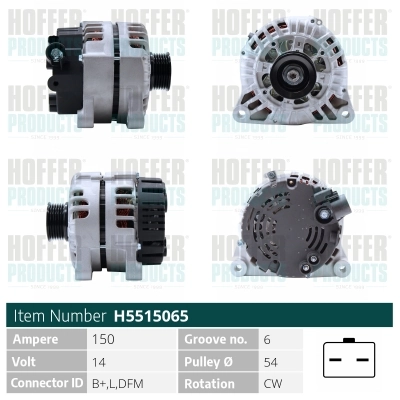HOFFER generátor - H5515065 - TothCarparts