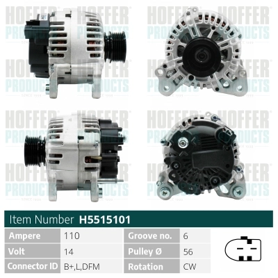 HOFFER generátor - H5515101 - TothCarparts