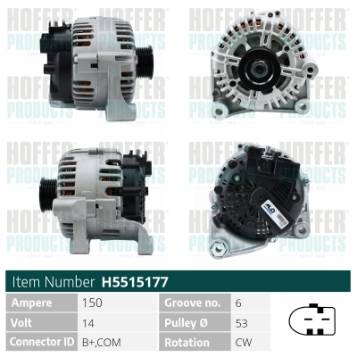HOFFER generátor - H5515177 - TothCarparts