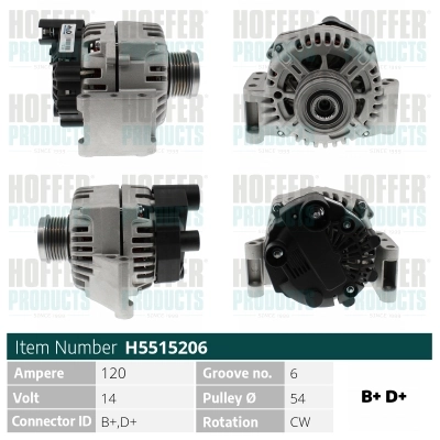 HOFFER generátor - H5515206 - TothCarparts
