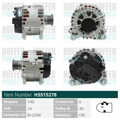 HOFFER generátor - H5515278P - TothCarparts