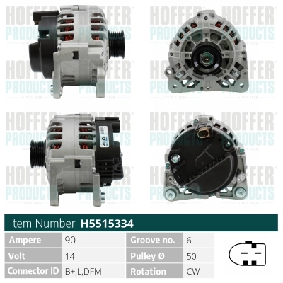 HOFFER generátor - H5515334 - TothCarparts