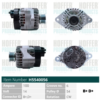 HOFFER generátor - H5540056 - TothCarparts