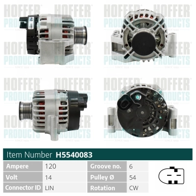 HOFFER generátor - H5540083 - TothCarparts