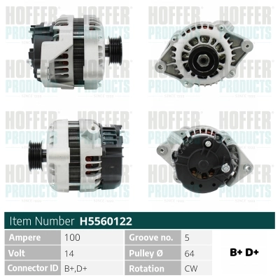 HOFFER generátor - H5560122 - TothCarparts