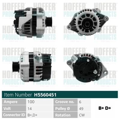 HOFFER generátor - H5560451 - TothCarparts