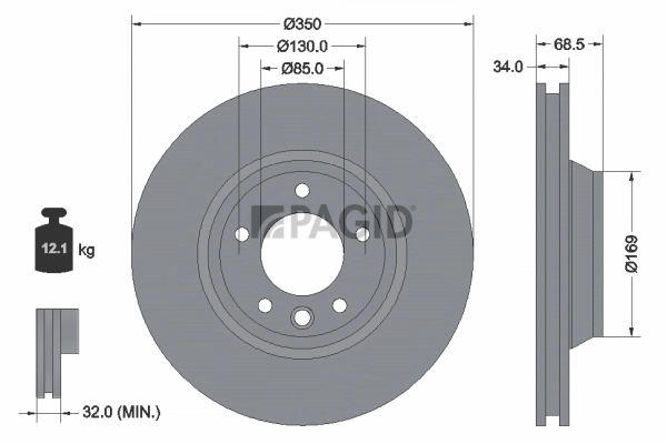 PAGID féktárcsa - 54218NHC - TothCarparts
