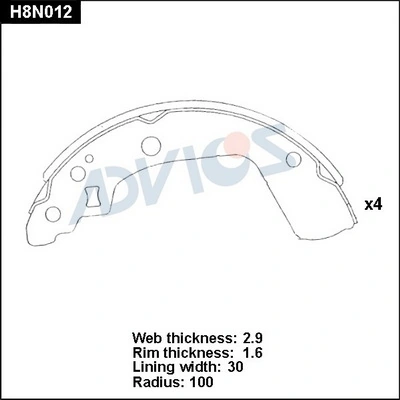 ADVICS fékpofakészlet - H8N012 - TothCarparts
