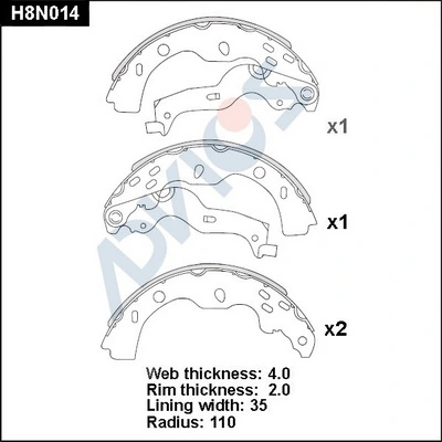ADVICS fékpofakészlet - H8N014 - TothCarparts