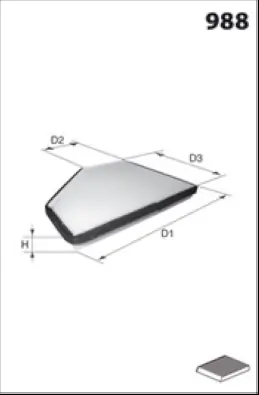 MISFAT szűrő, utastér levegő - HB250 - TothCarparts