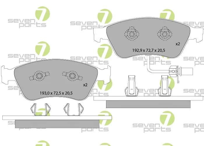 7 SEVEN PARTS fékbetétkészlet, tárcsafék - SVP26360 - TothCarparts