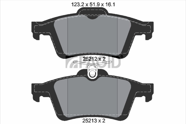 PAGID fékbetétkészlet, tárcsafék - T2050N - TothCarparts