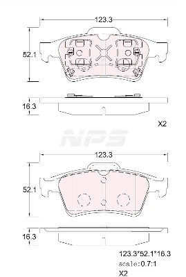 NPS fékbetétkészlet, tárcsafék - R361T03 - TothCarparts