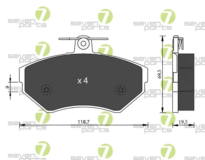 7 SEVEN PARTS fékbetétkészlet, tárcsafék - SVP19320 - TothCarparts