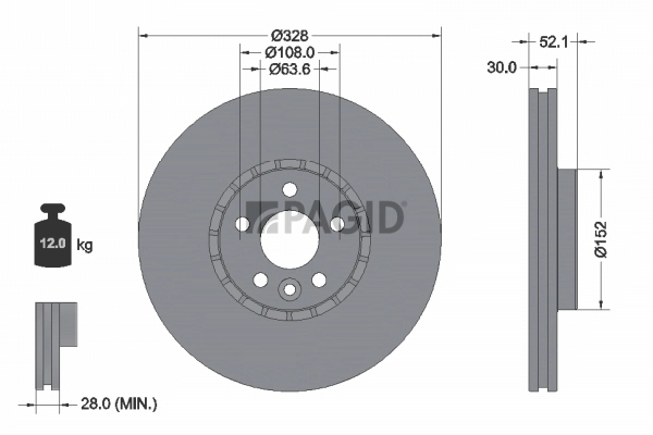 PAGID féktárcsa - 54963NHC - TothCarparts