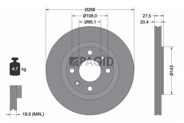 PAGID féktárcsa - 52511NC - TothCarparts