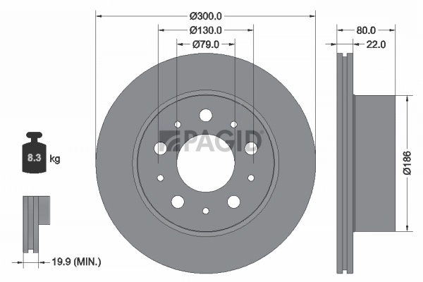 PAGID féktárcsa - 55843NC - TothCarparts