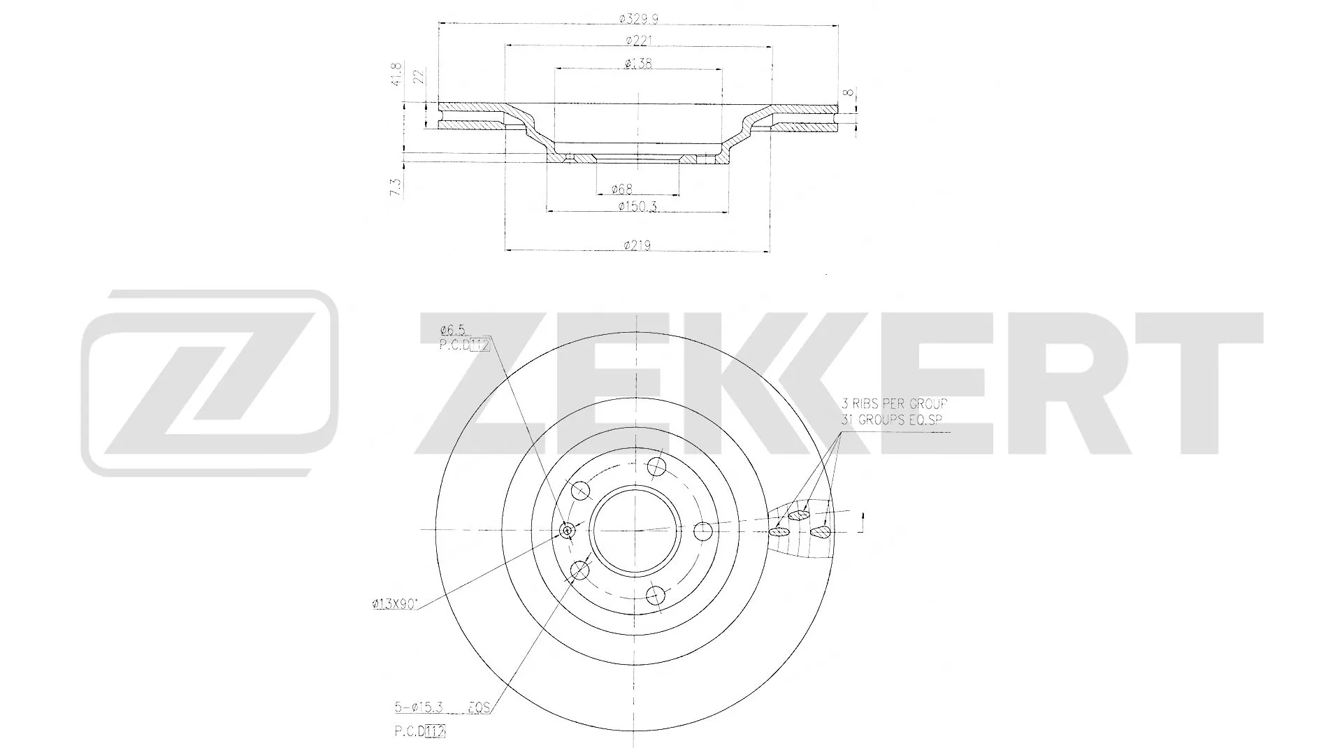 ZEKKERT féktárcsa - BS-6696 - TothCarparts