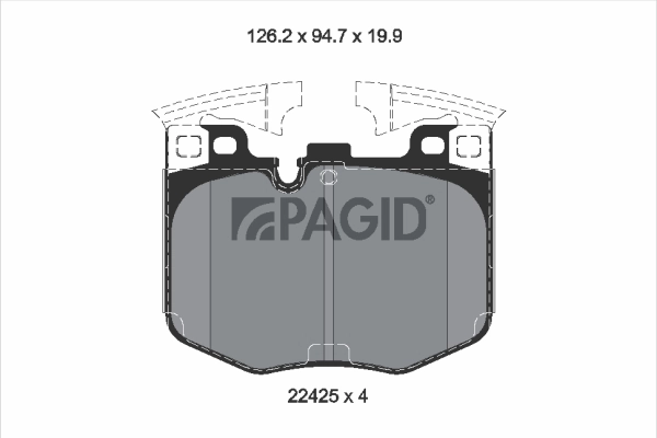 PAGID fékbetétkészlet, tárcsafék - T2547N - TothCarparts