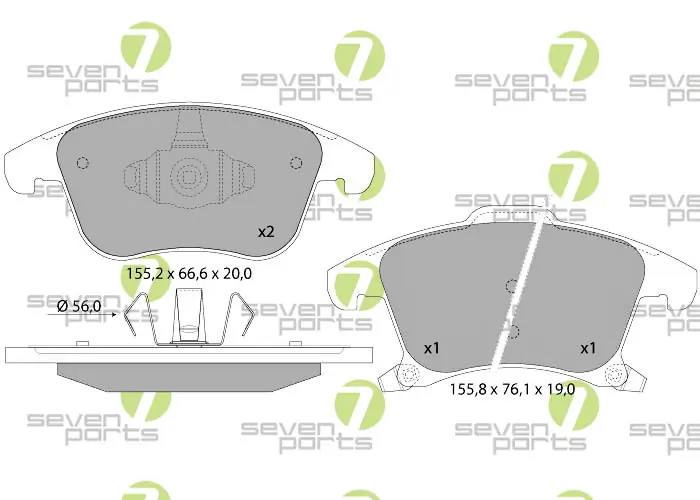 7 SEVEN PARTS fékbetétkészlet, tárcsafék - SVP28120 - TothCarparts
