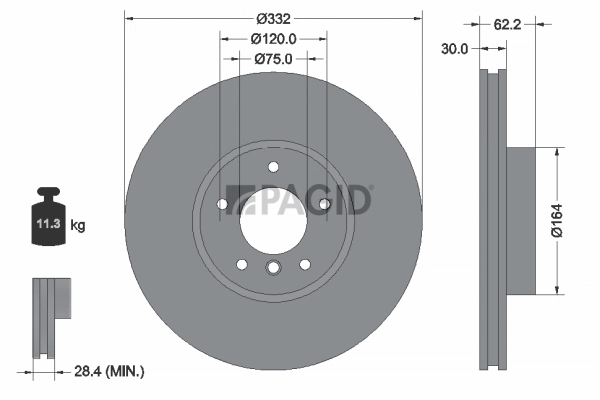 PAGID féktárcsa - 54608NHC - TothCarparts