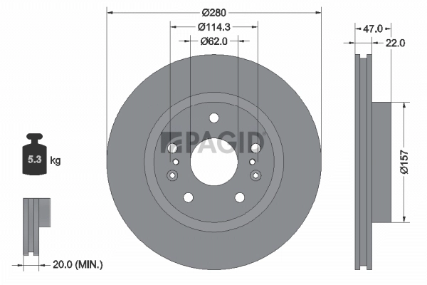 PAGID féktárcsa - 55683NC - TothCarparts