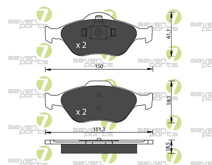 7 SEVEN PARTS fékbetétkészlet, tárcsafék - SVP20370 - TothCarparts