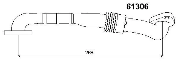 BorgWarner Cső, kipuf.gáz visszavezető szelep - 61306D - TothCarparts