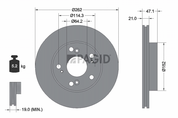 PAGID féktárcsa - 54758NC - TothCarparts